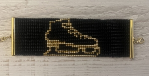 Black&gold Beads Skate Blacelet