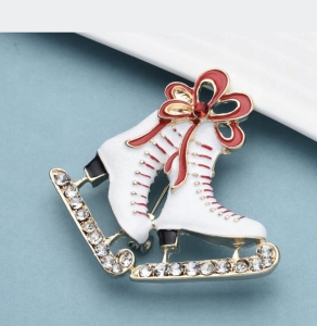 White Skates Pin 