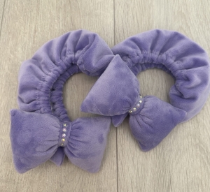 Ice Style Minky Soakers with Bow&Crystals Lila