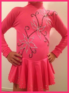 Solmon Pink Cristal Flowers Dress 10-12