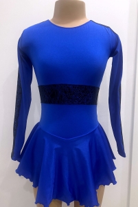 Royal Blue & Black Laser Lycra 8-10
