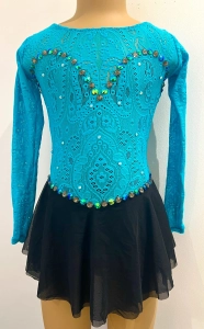 Turquise Lace & Black Dress 8-10