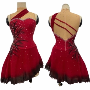 Red & Black Asymetric Dress Adult Small