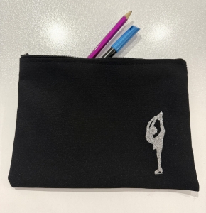 Glitter Skater Cosmetic Bag Black