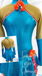 Turquise Laser & Orange Dress 8-10