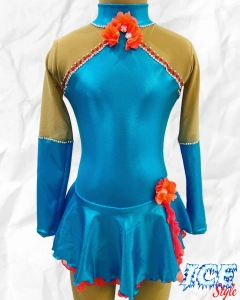 Turquise Laser & Orange Dress 8-10