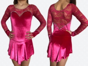 Fuchsia Velvet & Lace 10-12