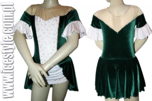 Ice Style Green&White Velvet Dress 8-10