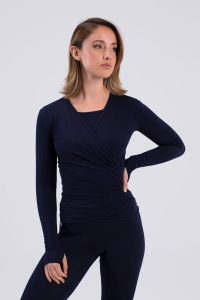 Intermezzo 6663 Ginette Crossover Sweater Navy Blue