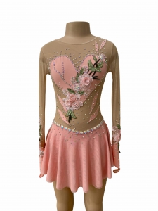 Solmon Pink Flowers Dress 10-12