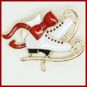 White Skate Pin