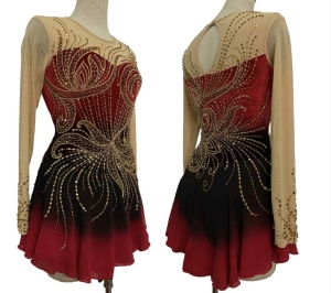 Red Black & Gold Ombre Dress Adult Large
