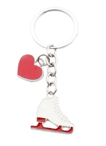 White Skate Keyholder with a heart