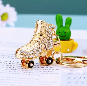 Gold Cristal Rollerskate Keyholder
