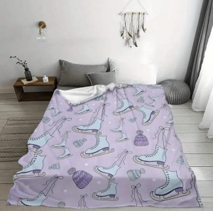 Light Pink Blanket with Skates