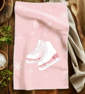 Pink Towel with skates