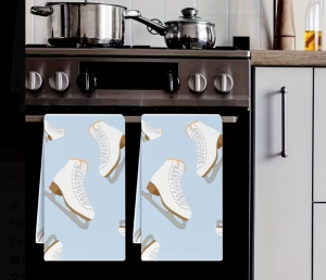 Sky Blue Towels with Skates