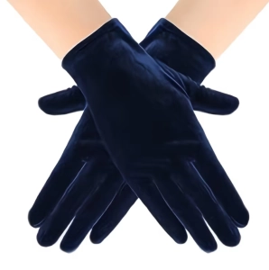 Navy Velvet Gloves