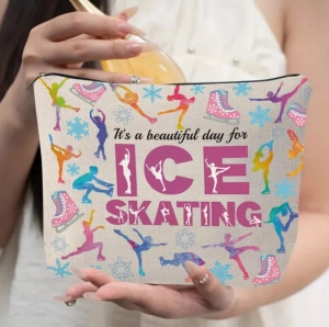 Cosmetic Bag It is a beautiful day for Ice Skating