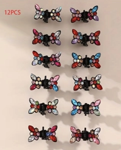 Butterfly Cristal Hair Clips Colourful