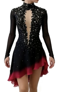 Black & Bordo ombre Dress Adult Small