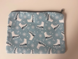 Turquise Cosmetic Bag with White Skates
