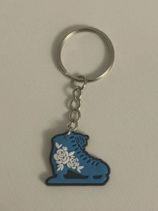 Blue Silicone Skate Keyring