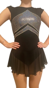Black & Laser Lycra Dress S