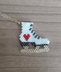 Handmade Skate Necklace with Heart