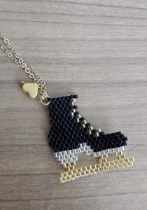 Handmade Skate Black  Necklace 